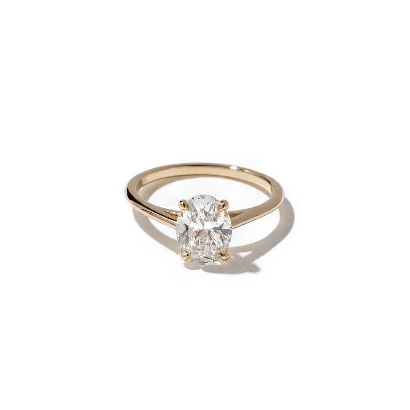 1.50 Carat Oval Cut Lab Grown Diamond Solitaire Ring in Solid Gold - Mivaan Fine Jewelry
