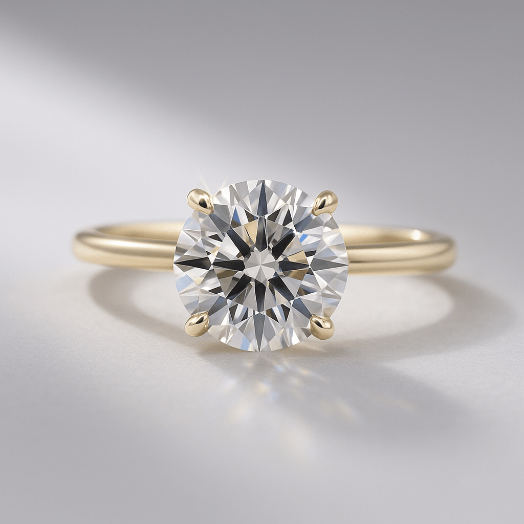 1.50 Carat Round Cut Hidden Halo Minimalist Diamond Engagement Ring - Mivaan Fine Jewelry