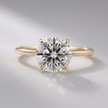 1.50 Carat Round Cut Hidden Halo Minimalist Diamond Engagement Ring - Mivaan Fine Jewelry