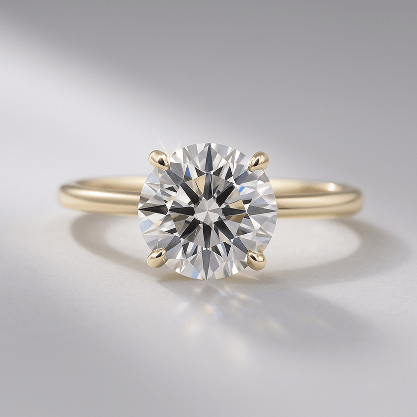1.50 Carat Round Cut Hidden Halo Minimalist Diamond Engagement Ring - Mivaan Fine Jewelry