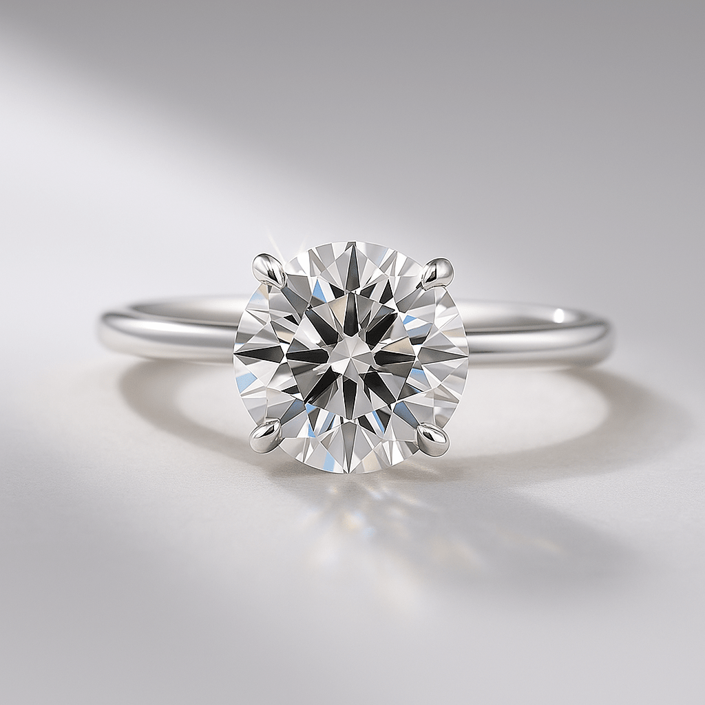 1.50 Carat Round Cut Hidden Halo Minimalist Diamond Engagement Ring - Mivaan Fine Jewelry