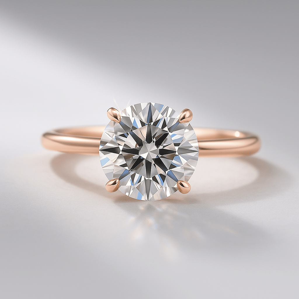 1.50 Carat Round Cut Hidden Halo Minimalist Diamond Engagement Ring - Mivaan Fine Jewelry