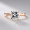 1.50 Carat Round Cut Hidden Halo Minimalist Diamond Engagement Ring - Mivaan Fine Jewelry