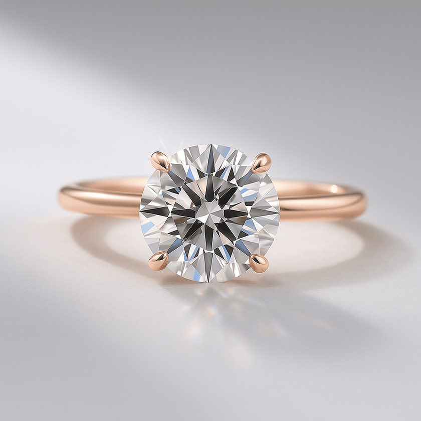 1.50 Carat Round Cut Hidden Halo Minimalist Diamond Engagement Ring - Mivaan Fine Jewelry