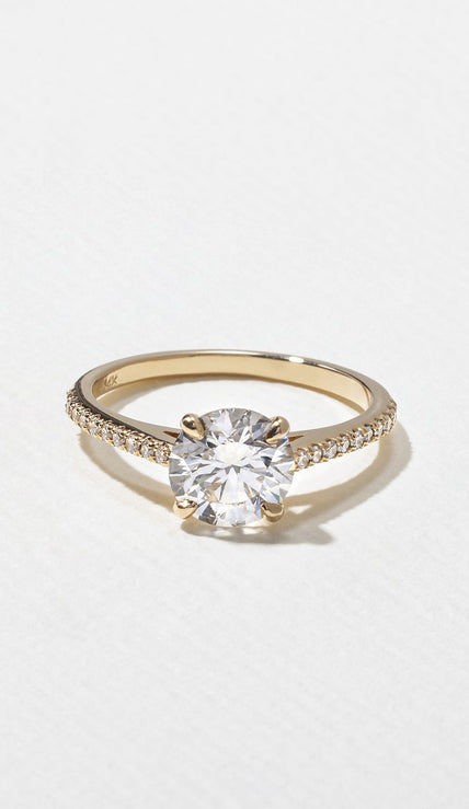 1.50 Carat Round Cut Lab Grown Diamond Pavé Engagement Ring in Solid Gold - Mivaan Fine Jewelry