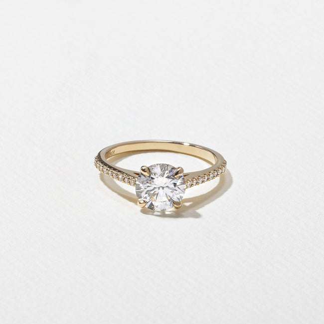1.50 Carat Round Cut Lab Grown Diamond Pavé Engagement Ring in Solid Gold - Mivaan Fine Jewelry