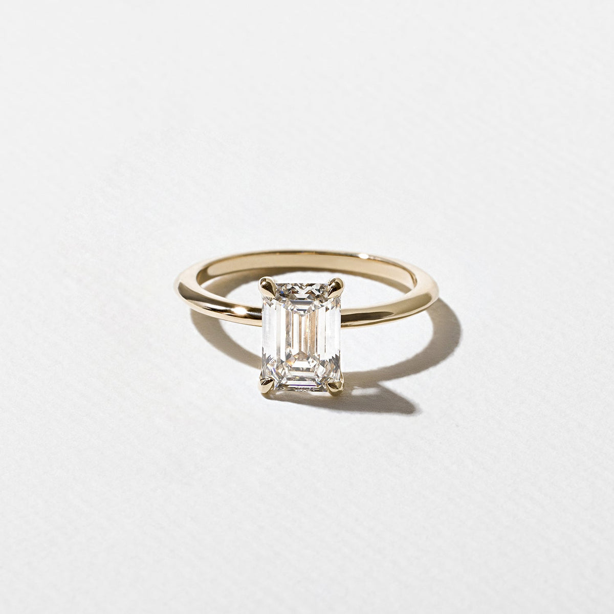 1.55 Carat Emerald Cut Lab Diamond Solitaire Ring in Solid Gold - Mivaan Fine Jewelry