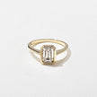 1.55 Carat Emerald Cut Lab Grown Diamond Bezel Solitaire Ring in Solid Gold - Mivaan Fine Jewelry