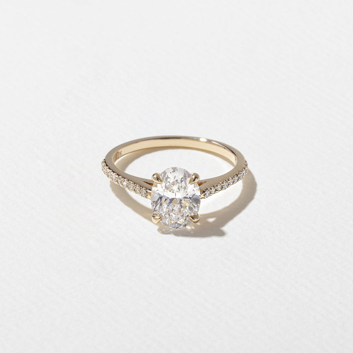 1.55 Carat Oval Cut Lab Grown Diamond Pavé Ring in Solid Gold - Mivaan Fine Jewelry