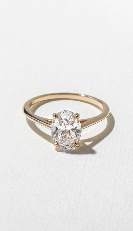 1.55 Carat Oval Cut Lab Grown Diamond Solitaire Ring in Solid Gold - Mivaan Fine Jewelry