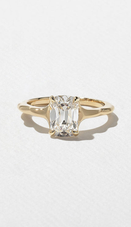 1.60 Carat Cushion Cut Lab Grown Diamond Nature-Inspired Solitaire Ring in 14K Solid Gold - Mivaan Fine Jewelry
