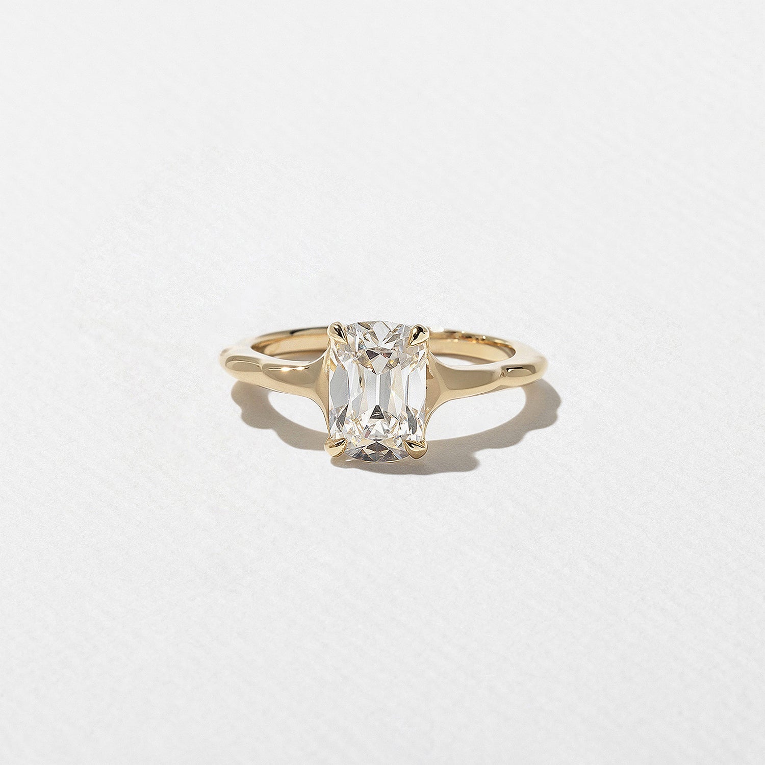 1.60 Carat Cushion Cut Lab Grown Diamond Nature-Inspired Solitaire Ring in 14K Solid Gold - Mivaan Fine Jewelry