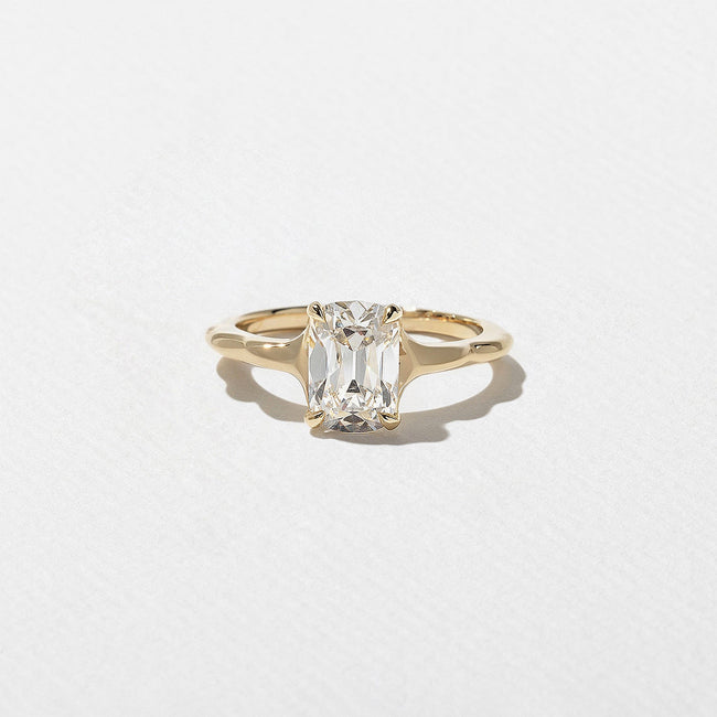 1.60 Carat Cushion Cut Lab Grown Diamond Nature-Inspired Solitaire Ring in 14K Solid Gold - Mivaan Fine Jewelry