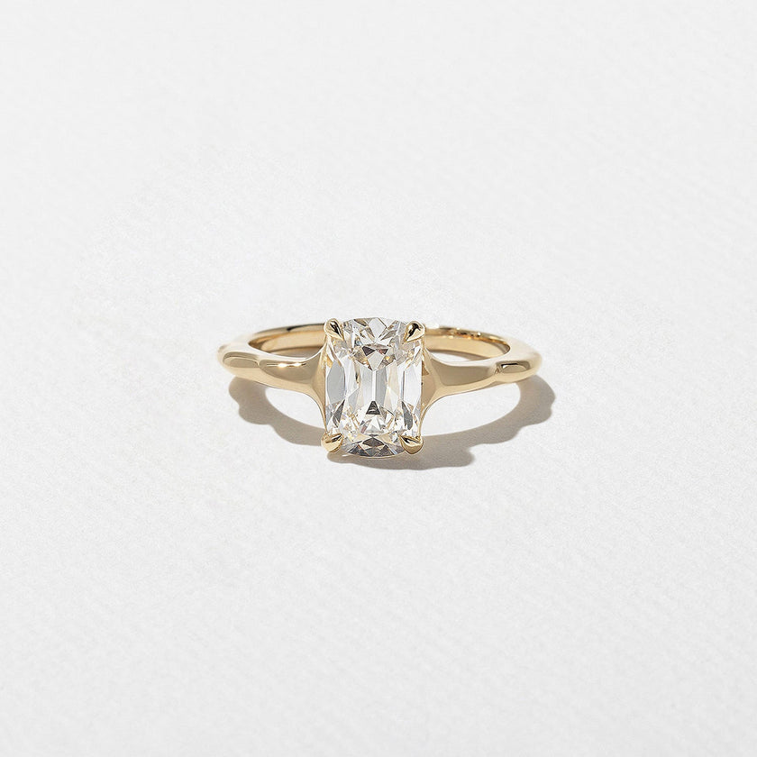 1.60 Carat Cushion Cut Lab Grown Diamond Nature-Inspired Solitaire Ring in 14K Solid Gold - Mivaan Fine Jewelry
