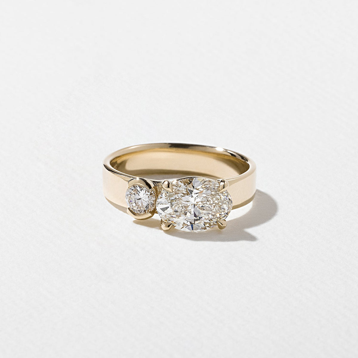1.60 Carat Oval Cut Lab Diamond Toi et Moi Ring with Round Diamond - Mivaan Fine Jewelry