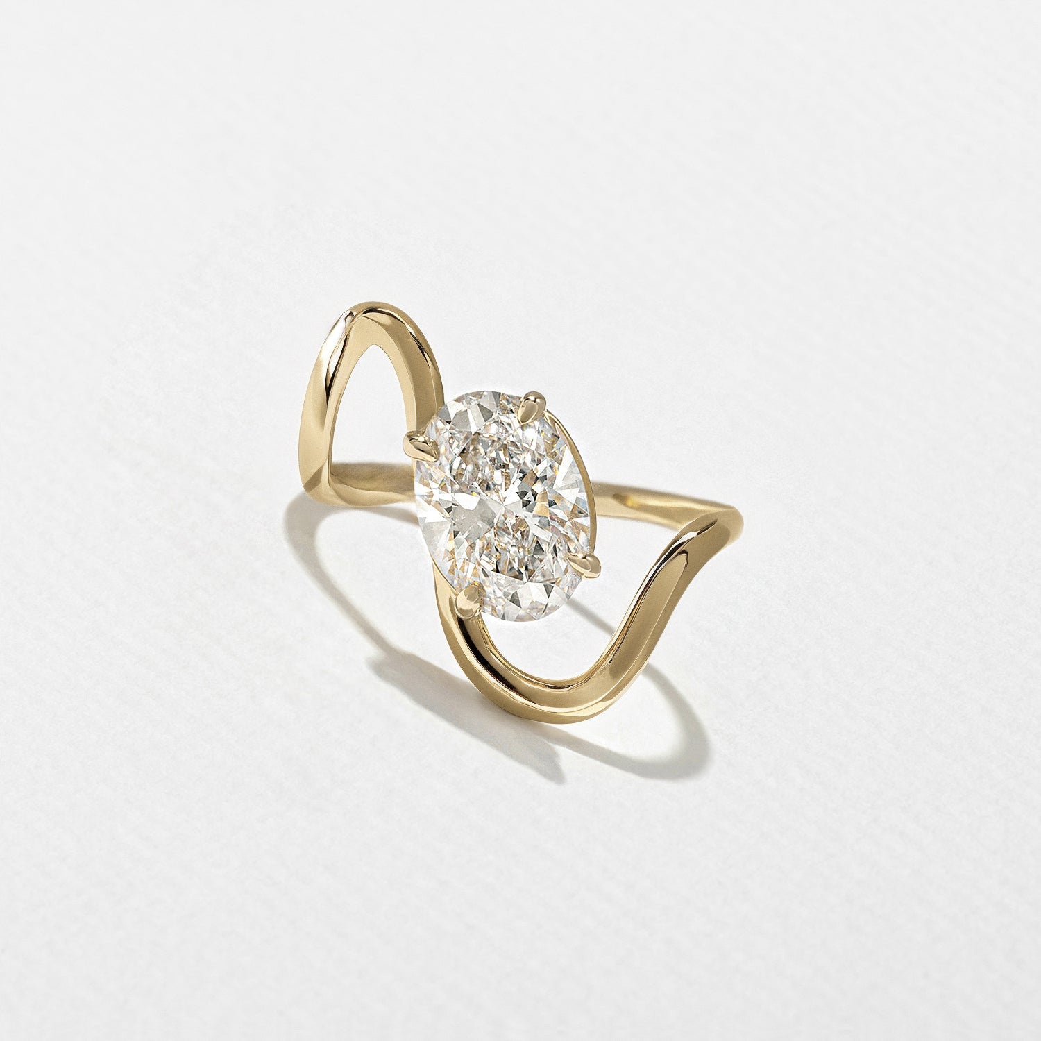 1.75 Carat Oval Cut Lab Diamond Ring with Open Band Design - Mivaan Fine Jewelry