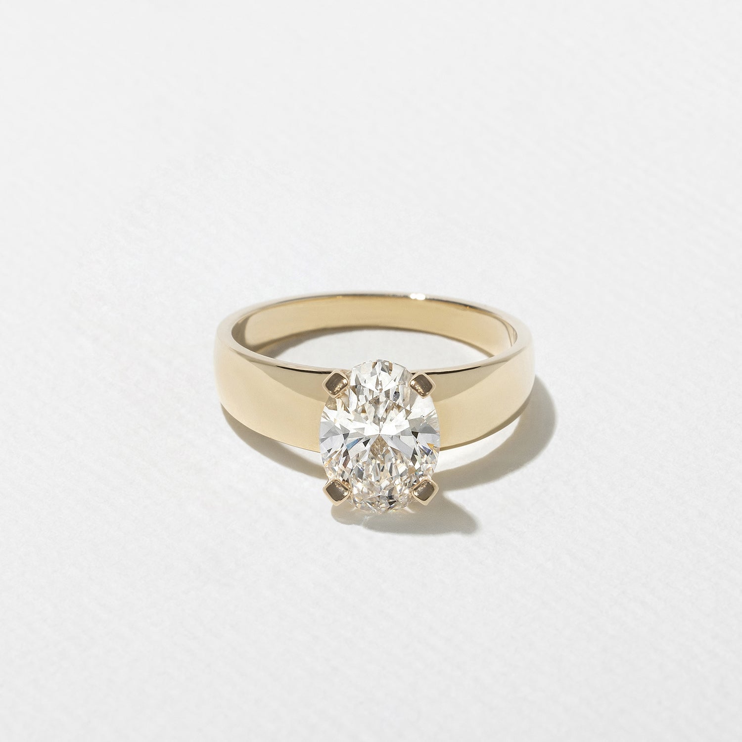 1.75 Carat Oval Cut Lab Grown Diamond Wide Band Ring in 14K Solid Gold - Mivaan Fine Jewelry