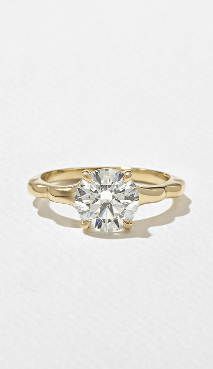 1.80 Carat Round Cut Lab Grown Diamond Nature-Inspired Solitaire Ring in 14K Solid Gold - Mivaan Fine Jewelry