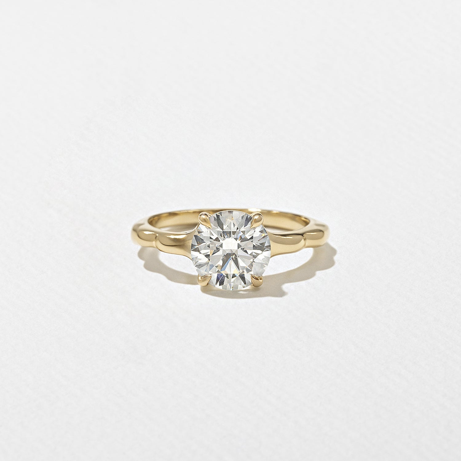1.80 Carat Round Cut Lab Grown Diamond Nature-Inspired Solitaire Ring in 14K Solid Gold - Mivaan Fine Jewelry