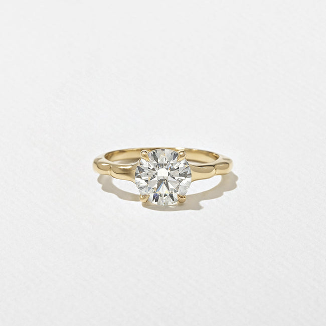 1.80 Carat Round Cut Lab Grown Diamond Nature-Inspired Solitaire Ring in 14K Solid Gold - Mivaan Fine Jewelry