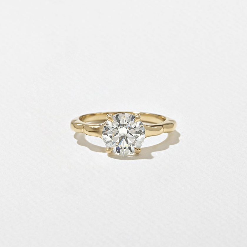 1.80 Carat Round Cut Lab Grown Diamond Nature-Inspired Solitaire Ring in 14K Solid Gold - Mivaan Fine Jewelry