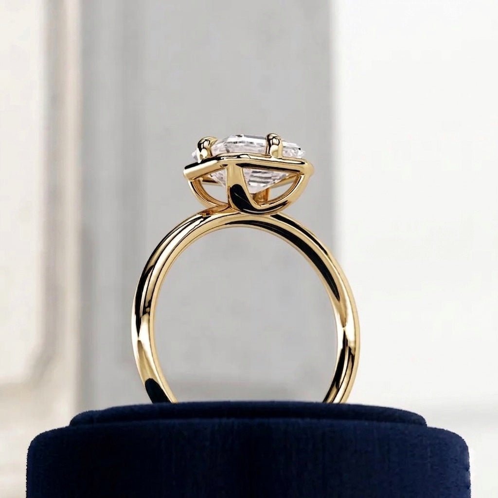 2 Carat Asscher Cut Lab Grown Diamond 4 Prong Set Ring for Women - Mivaan Fine Jewelry