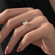 2 Carat Asscher Cut Lab Grown Diamond Bezel Set Ring 14K Solid Gold - Mivaan Fine Jewelry