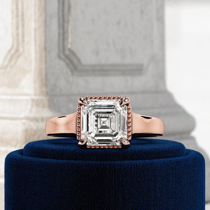 2 Carat Asscher Cut Lab Grown Diamond Ring for Women - Mivaan Fine Jewelry