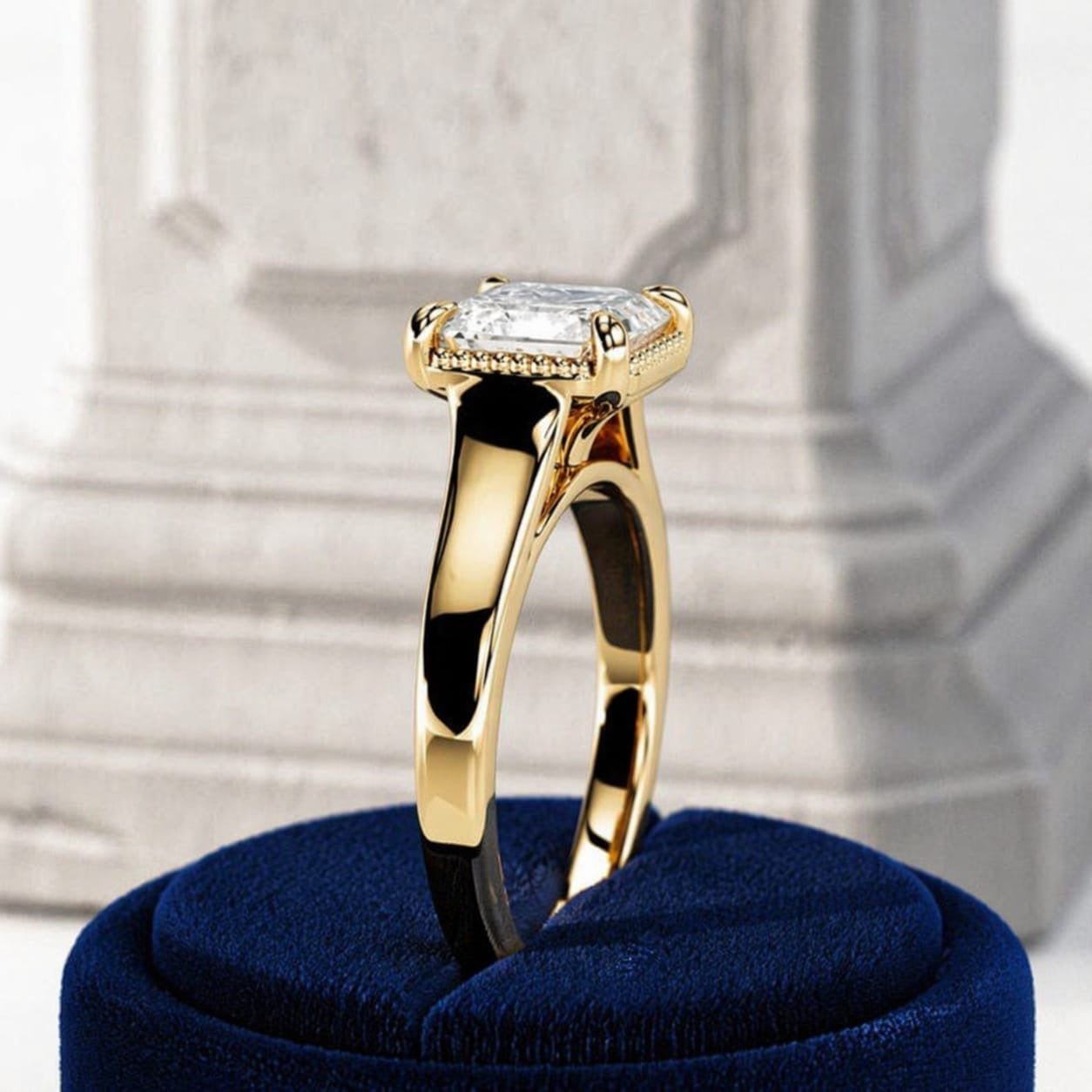 2 Carat Asscher Cut Lab Grown Diamond Ring for Women - Mivaan Fine Jewelry