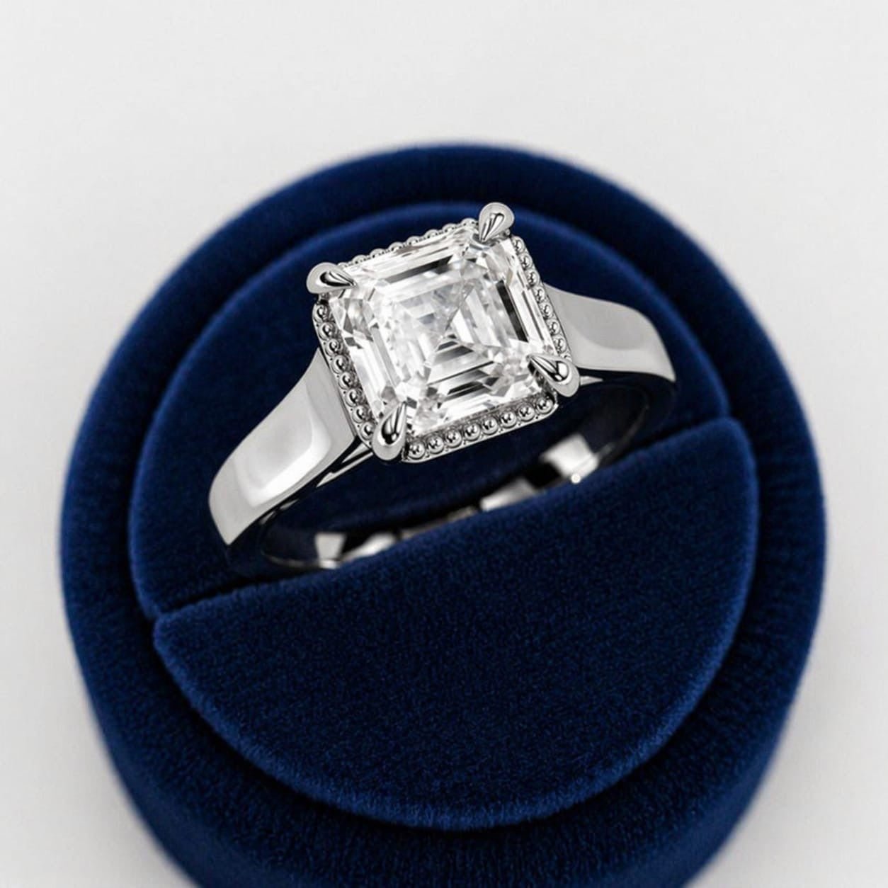 2 Carat Asscher Cut Lab Grown Diamond Ring for Women - Mivaan Fine Jewelry