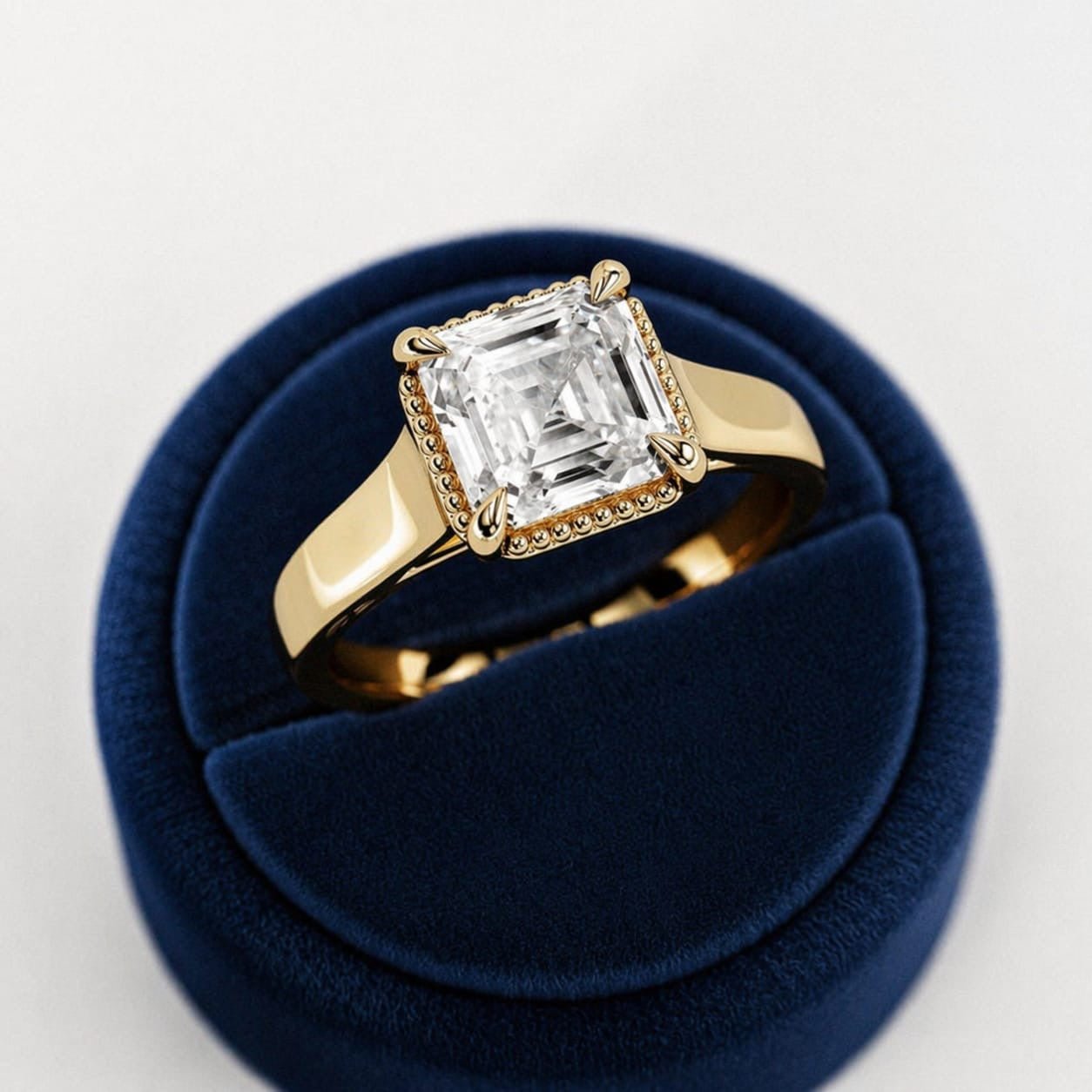 2 Carat Asscher Cut Lab Grown Diamond Ring for Women - Mivaan Fine Jewelry
