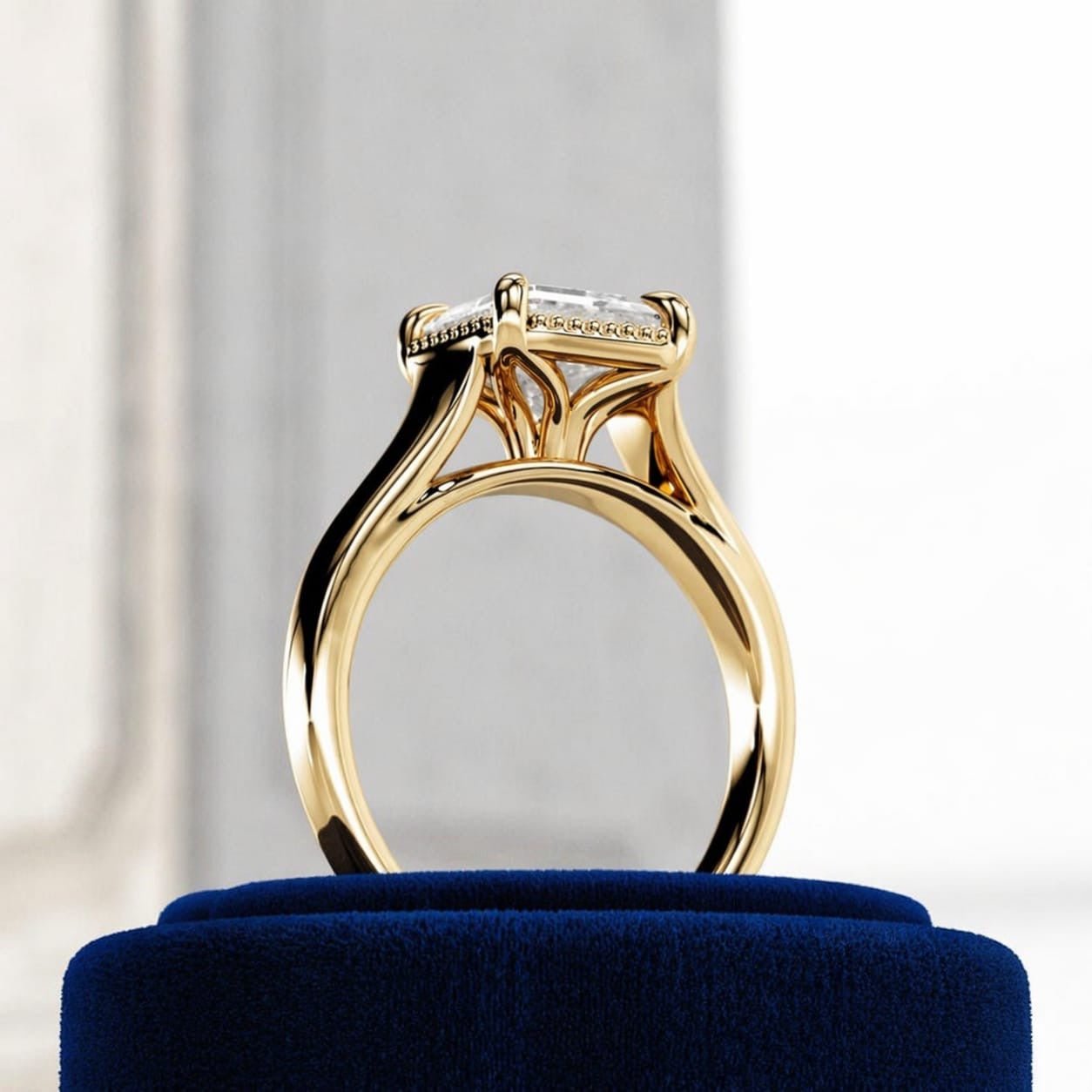 2 Carat Asscher Cut Lab Grown Diamond Ring for Women - Mivaan Fine Jewelry