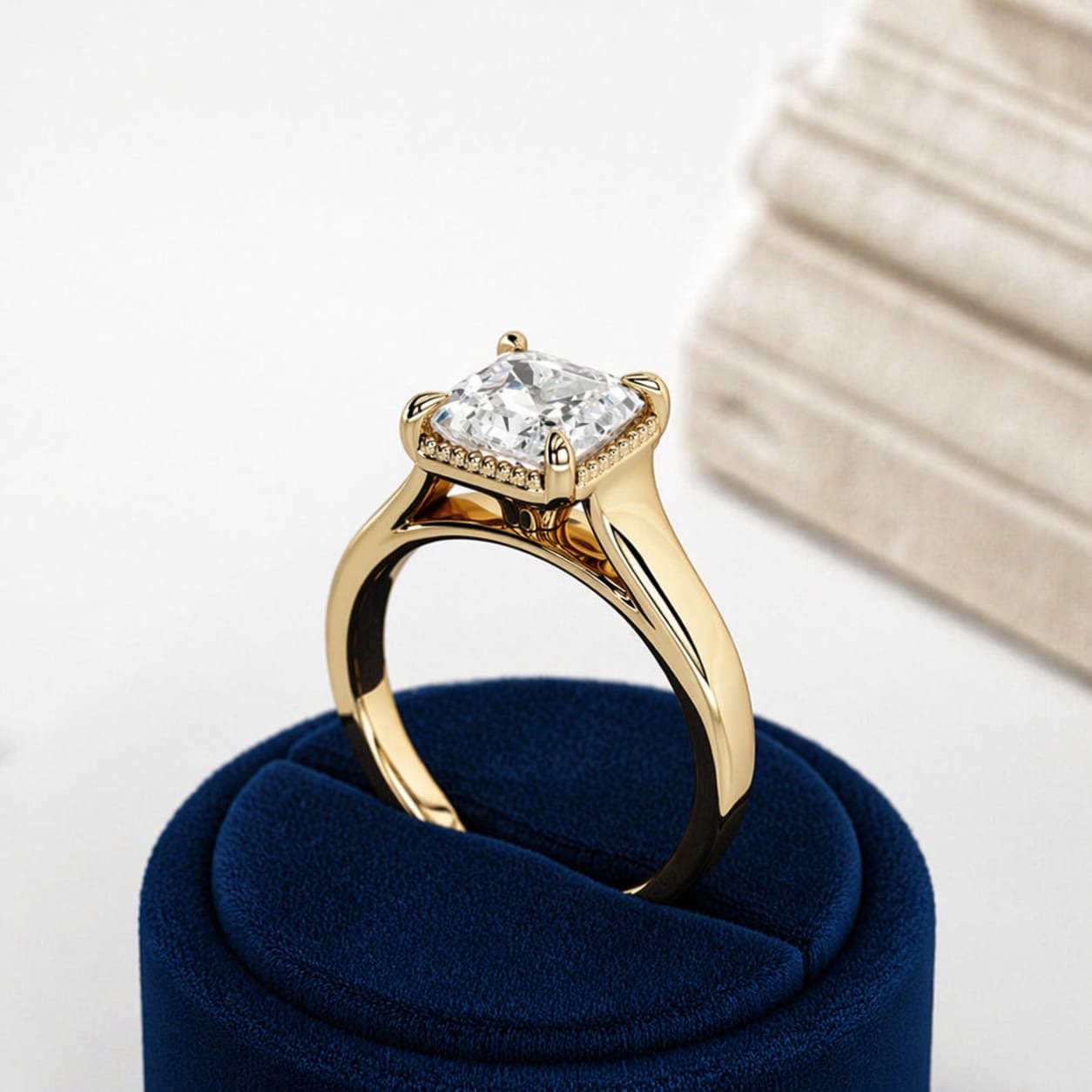 2 Carat Asscher Cut Lab Grown Diamond Ring for Women - Mivaan Fine Jewelry