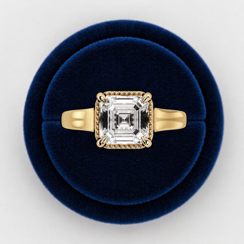 2 Carat Asscher Cut Lab Grown Diamond Ring for Women - Mivaan Fine Jewelry