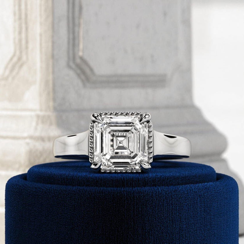 2 Carat Asscher Cut Lab Grown Diamond Ring for Women - Mivaan Fine Jewelry