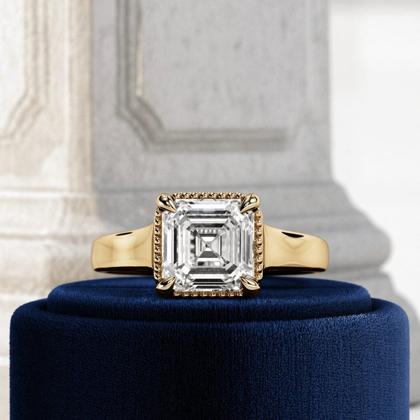 2 Carat Asscher Cut Lab Grown Diamond Ring for Women - Mivaan Fine Jewelry