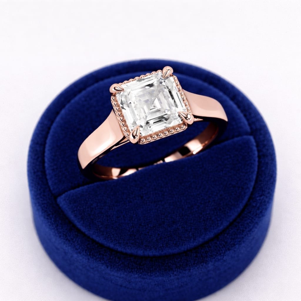 2 Carat Asscher Cut Lab Grown Diamond Ring for Women - Mivaan Fine Jewelry