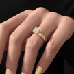 2 Carat Asscher Cut Lab Grown Diamond Solitaire Ring Textured Band - Mivaan Fine Jewelry
