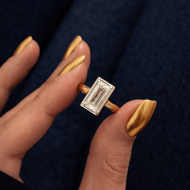 2 Carat Baguette Cut Lab Grown Diamond Engagement Ring - Mivaan Fine Jewelry