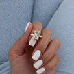 2 Carat Baguette Lab Grown Diamond Bezel Set Art Deco Engagement Ring - Mivaan Fine Jewelry