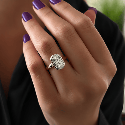 2 Carat Criss Cut Lab Grown Diamond Bezel Set Engagement Ring - Mivaan Fine Jewelry