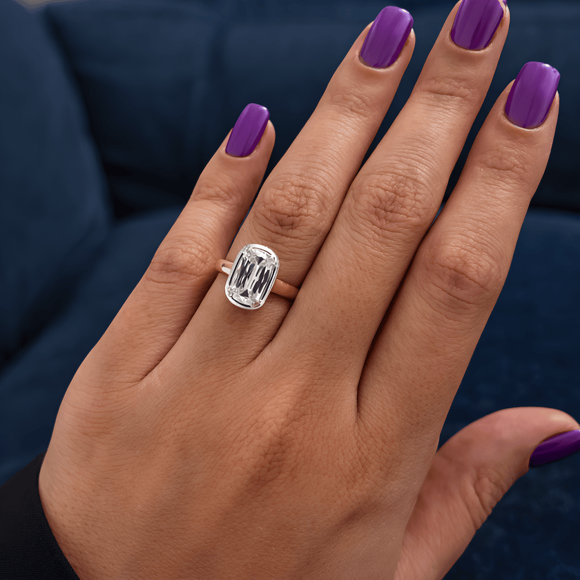 2 Carat Criss Cut Lab Grown Diamond Bezel Set Engagement Ring - Mivaan Fine Jewelry