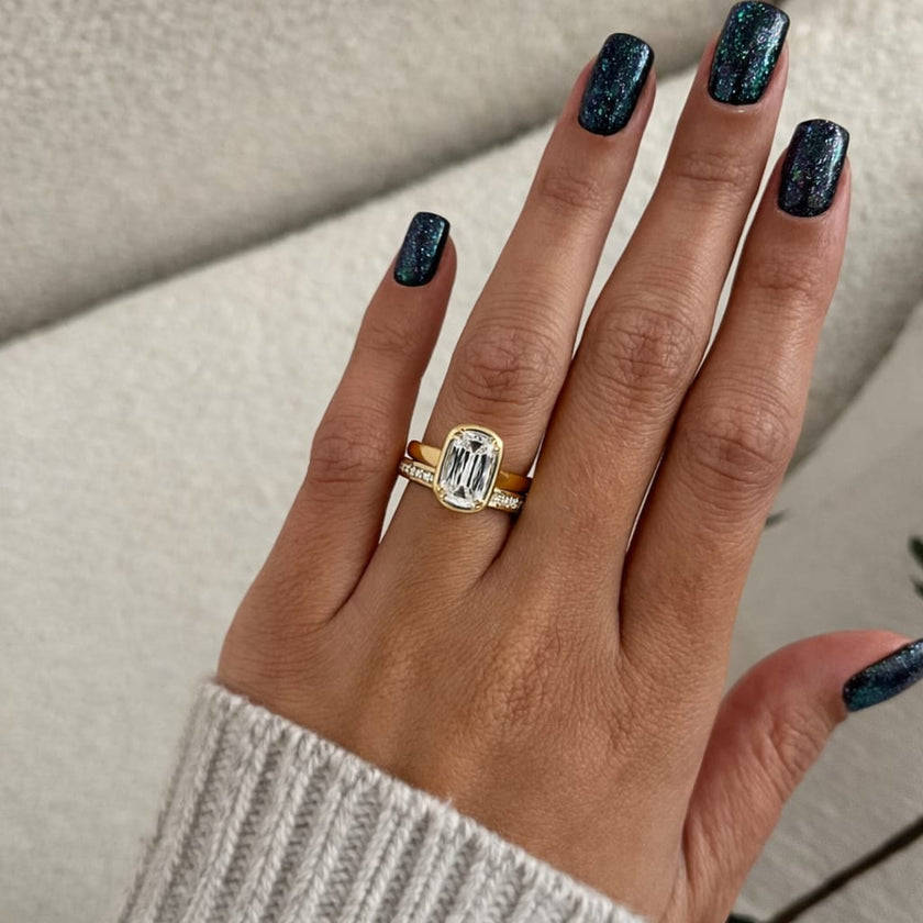 2 Carat Criss Cut Lab Grown Diamond Double Prong Set Ring - Mivaan Fine Jewelry