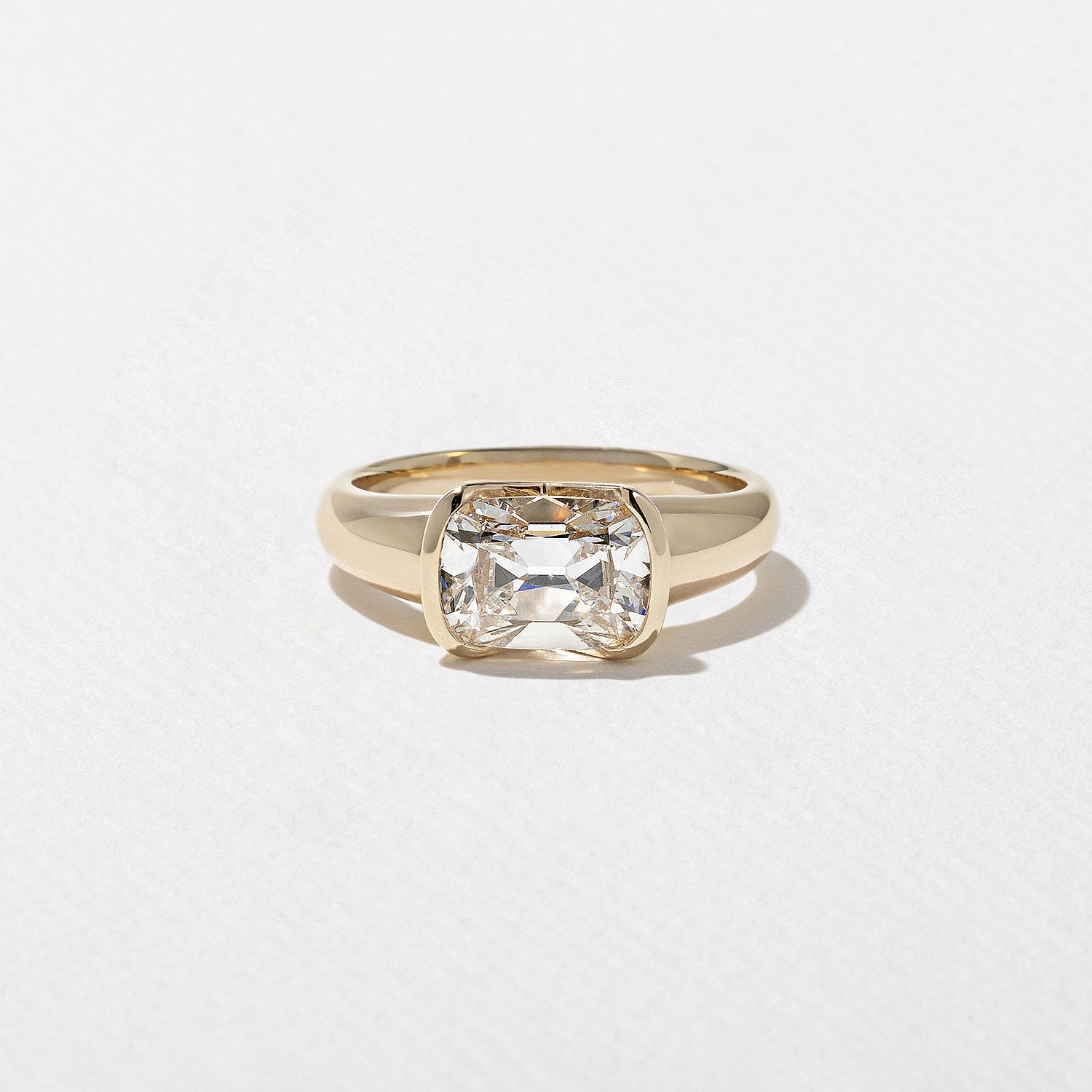 2 Carat Cushion Cut Lab Grown Diamond Bar Set Ring in Solid Gold - Mivaan Fine Jewelry
