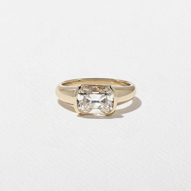 2 Carat Cushion Cut Lab Grown Diamond Bar Set Ring in Solid Gold - Mivaan Fine Jewelry