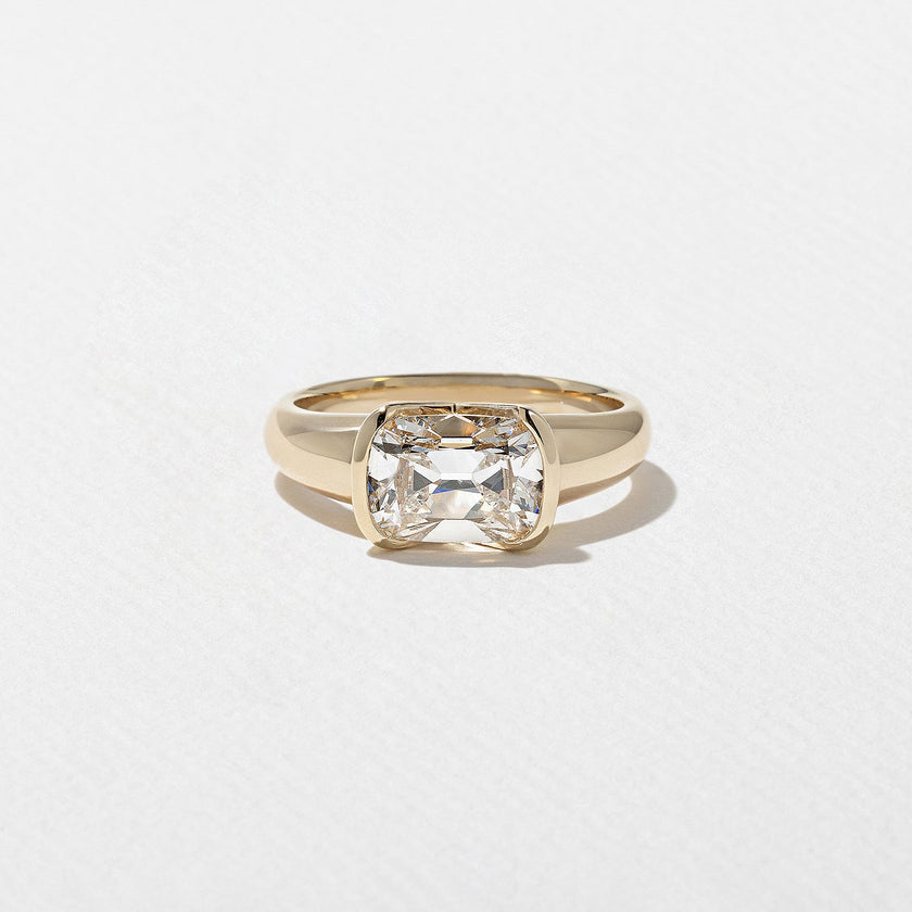 2 Carat Cushion Cut Lab Grown Diamond Bar Set Ring in Solid Gold - Mivaan Fine Jewelry