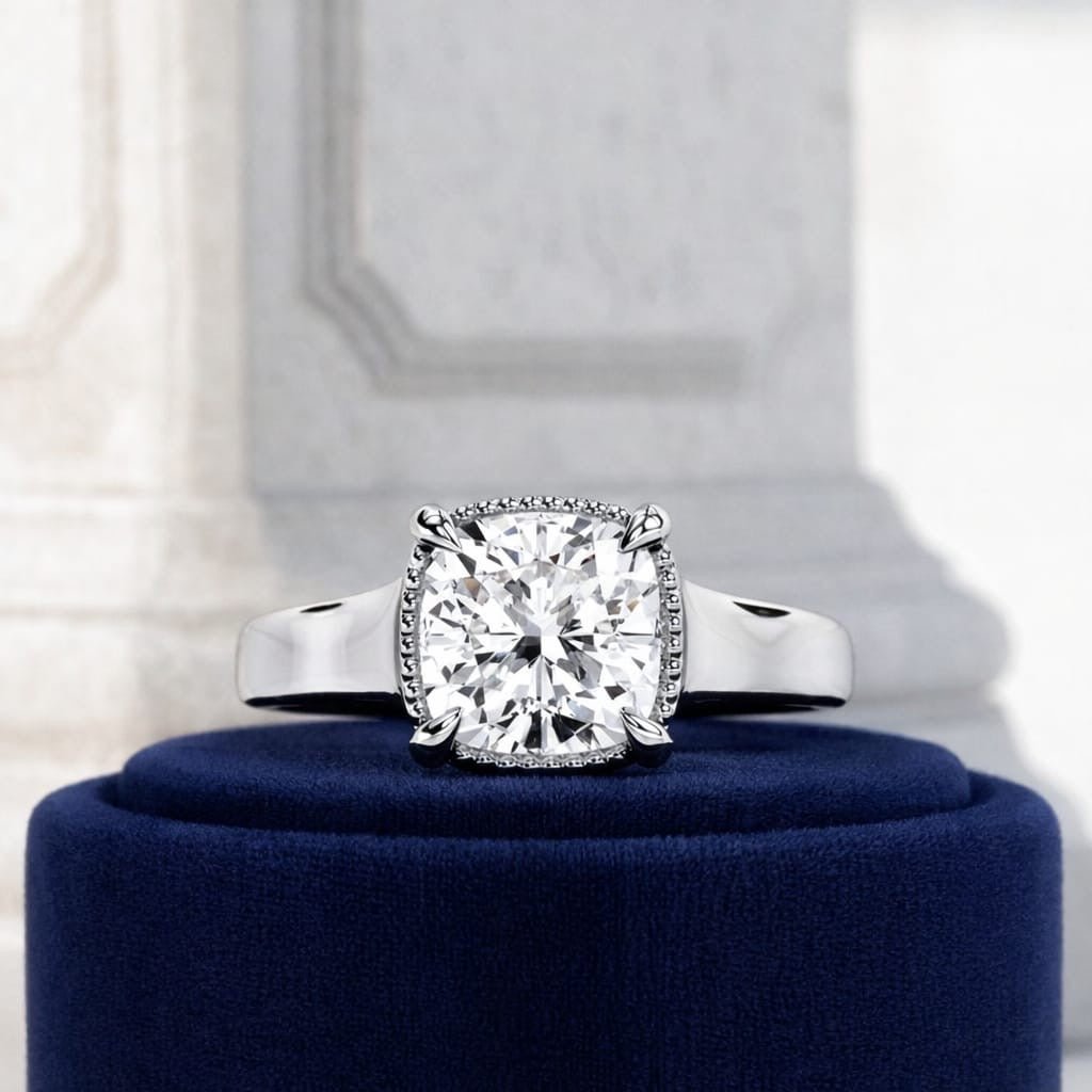 2 Carat Cushion Cut Lab Grown Diamond Engagement Ring - Mivaan Fine Jewelry