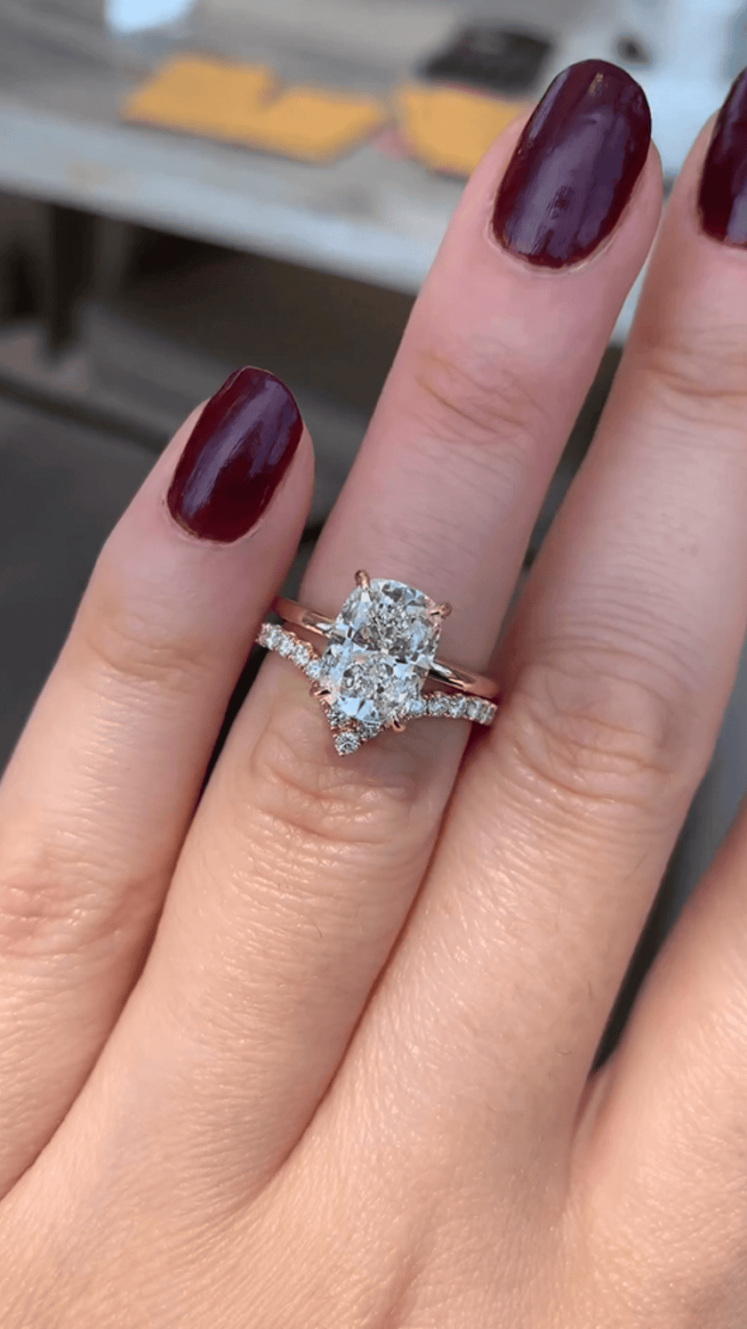2 Carat Elongated Cushion Cut Diamond Wedding Ring for Women - Mivaan Fine Jewelry