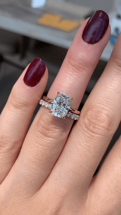 2 Carat Elongated Cushion Cut Diamond Wedding Ring for Women - Mivaan Fine Jewelry