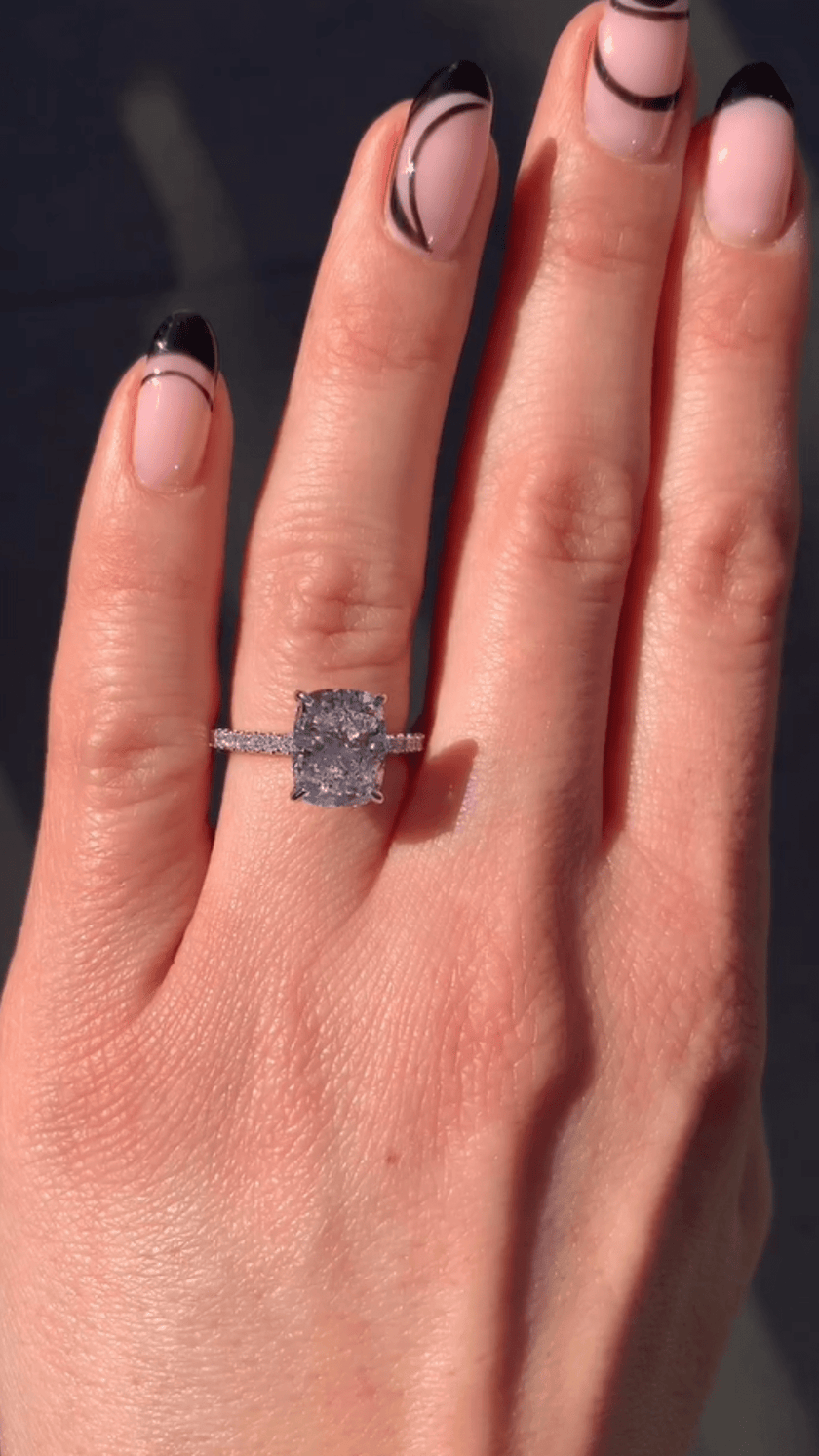 2 Carat Elongated Cushion Lab Diamond Engagement Ring in 14K Gold - Mivaan Fine Jewelry